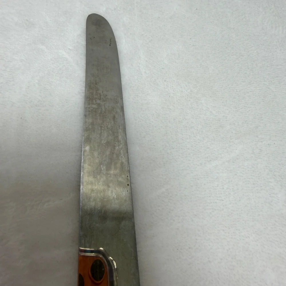 VTG Butterscotch Bakelite Handle Dinner Knife Art Deco‎ Stainless Steel Blade
